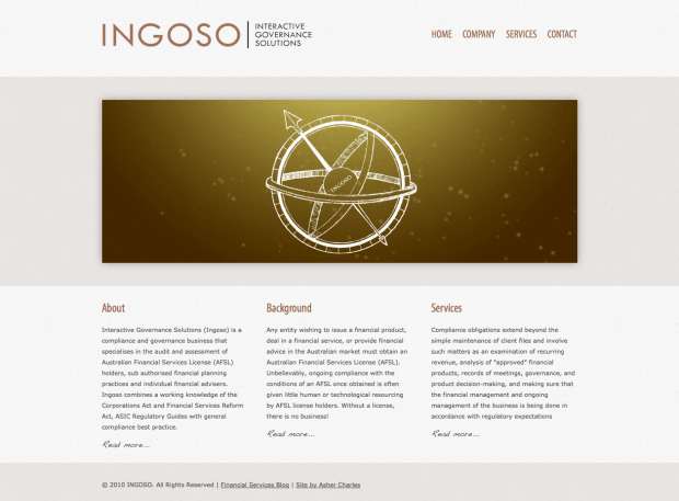 Ingoso website homepage Ingoso website homepage