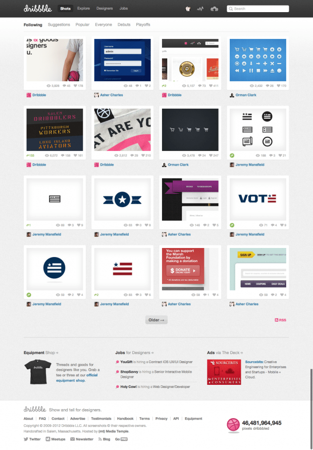 Dribbble   Show and tell for designers